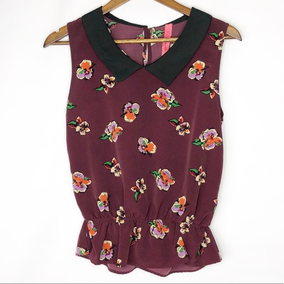 Eight Sixty Tops - EIGHT SIXTY Floral Maroon Tank in EUC - Size L
